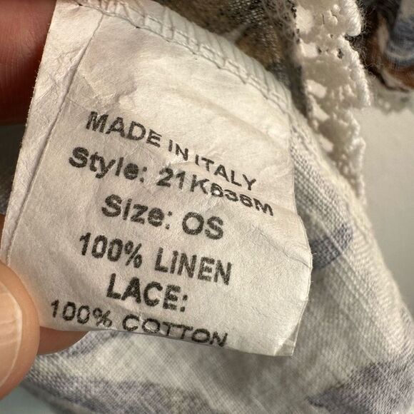 Francesca Bettini Tropical Floral Linen Kimono Cardigan Lace Trim Made in Italy - Picture 7 of 10